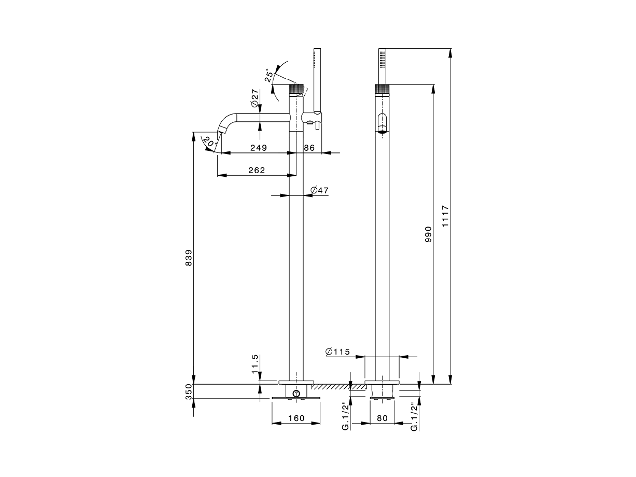 Miscelatore monocomando vasca a pavimento NUANCE X32_X1004204 - v1