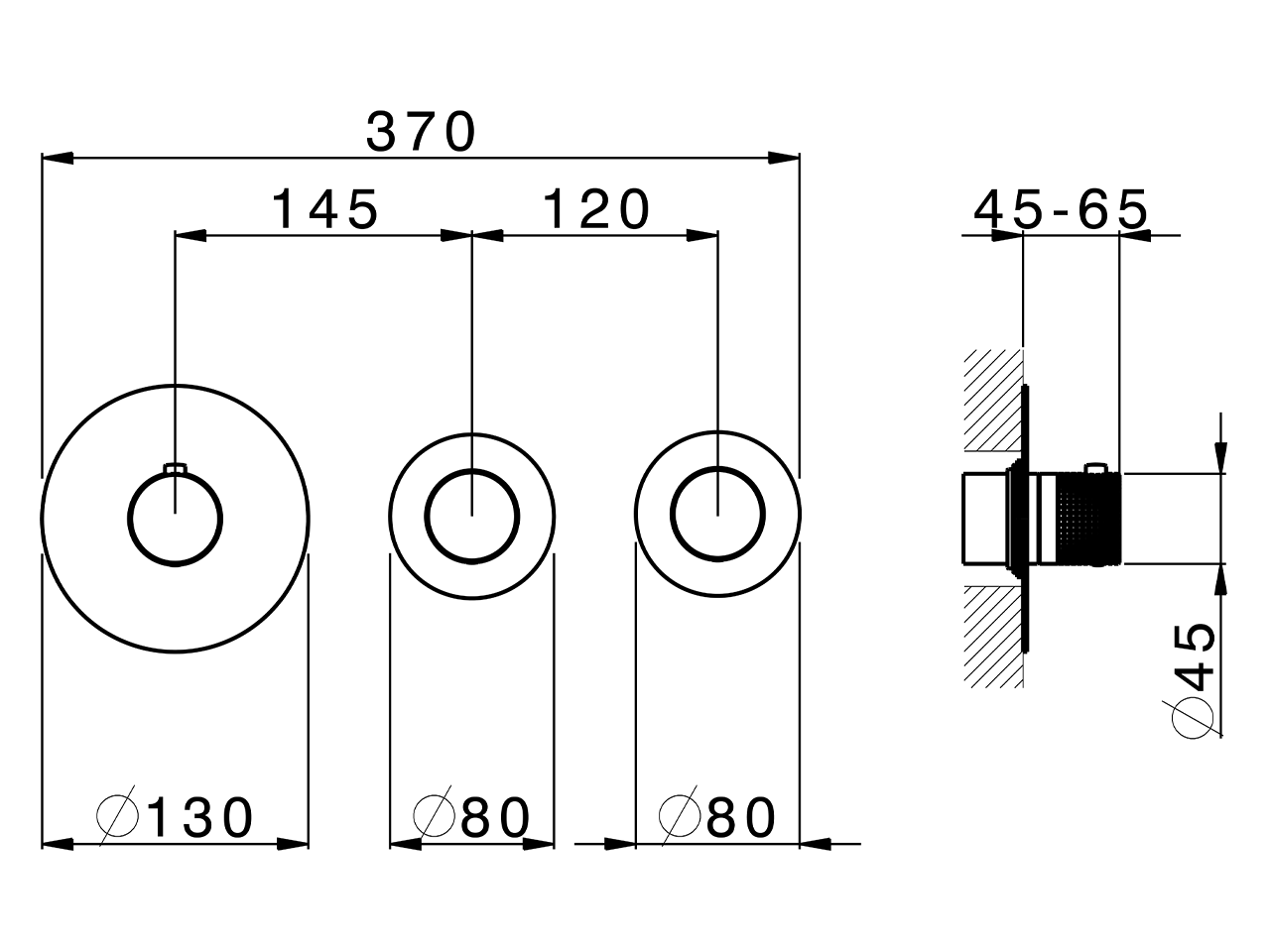 Parte esterna termo doccia incasso 2 funzioni X32_X100R200 - v1