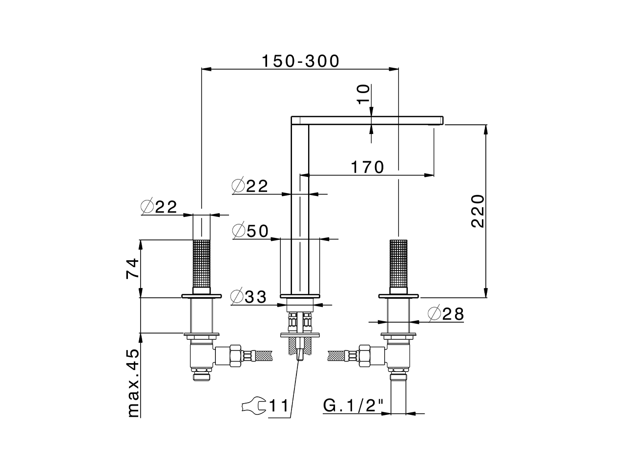Miscelatore lavabo 3 fori NUANCE  X32_X2001040 - v1