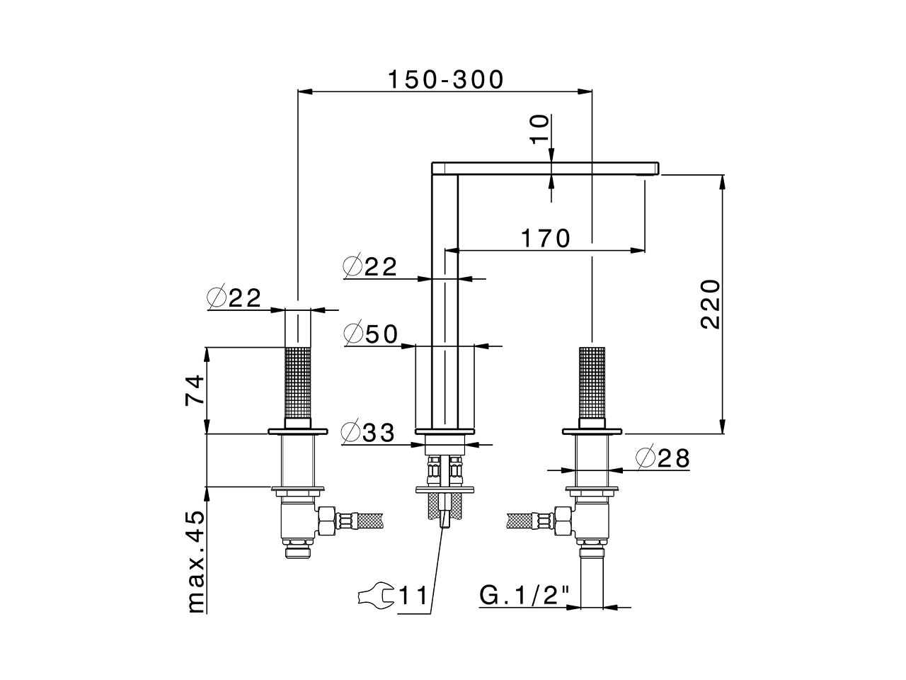 Miscelatore lavabo 3 fori NUANCE  X32_X2001040 - v1