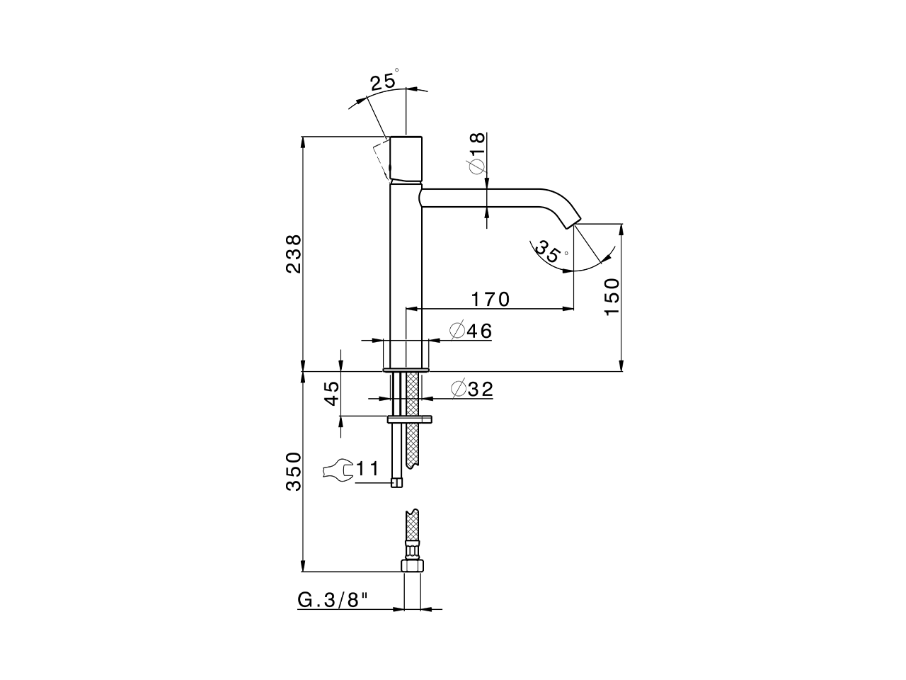 Miscelatore monocomando lavabo medio SMOOTH X32_X3001504 - v1