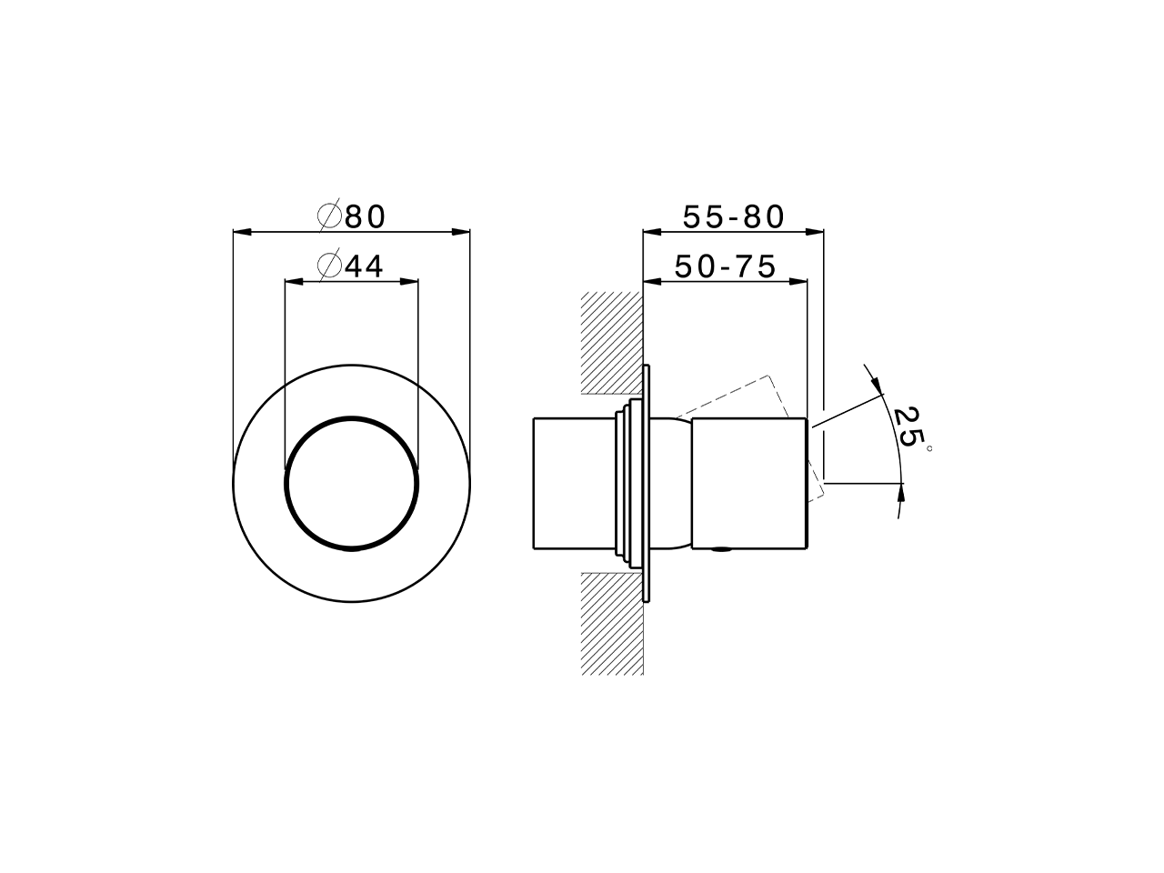 Parte esterna monocomando doccia incasso SMOOTH X32_X3003000 - v1