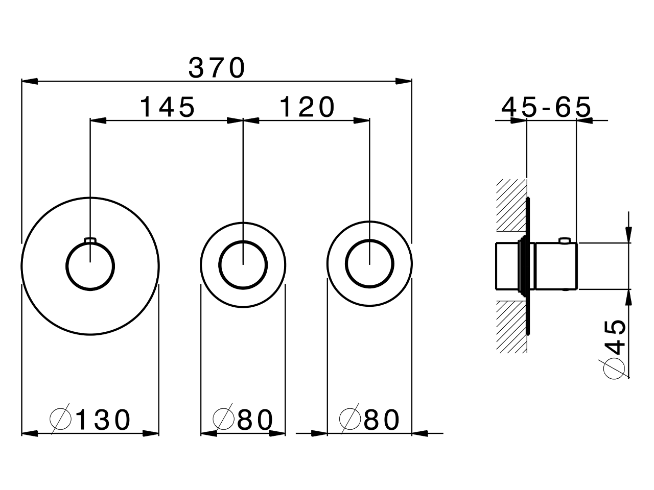 Parte esterna termo doccia incasso 2 funzioni X32_X300R200 - v1