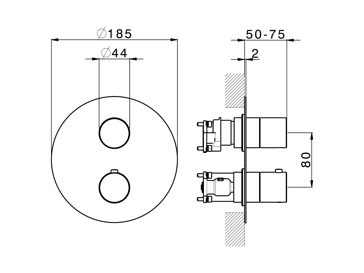 Completo Termostatico per One-Box SMOOTH X32_X30BT030 - v1