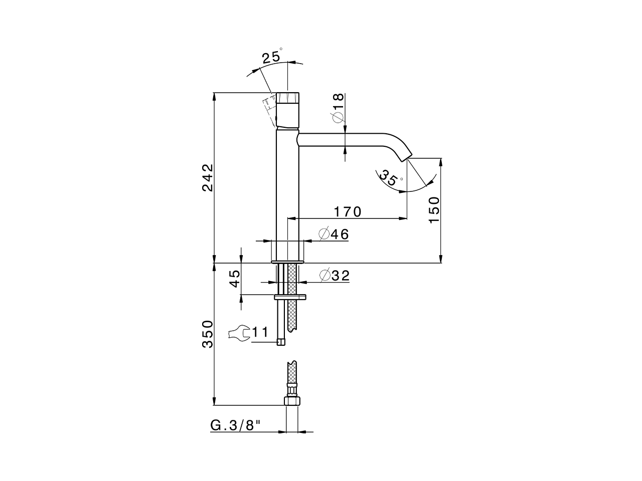 Miscelatore monocomando lavabo medio MARBLE X32_X5001504 - v1