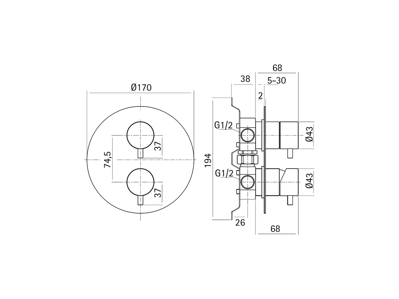 Miscelatore monocomando vasca-doccia incasso XION_XI000213 - v1