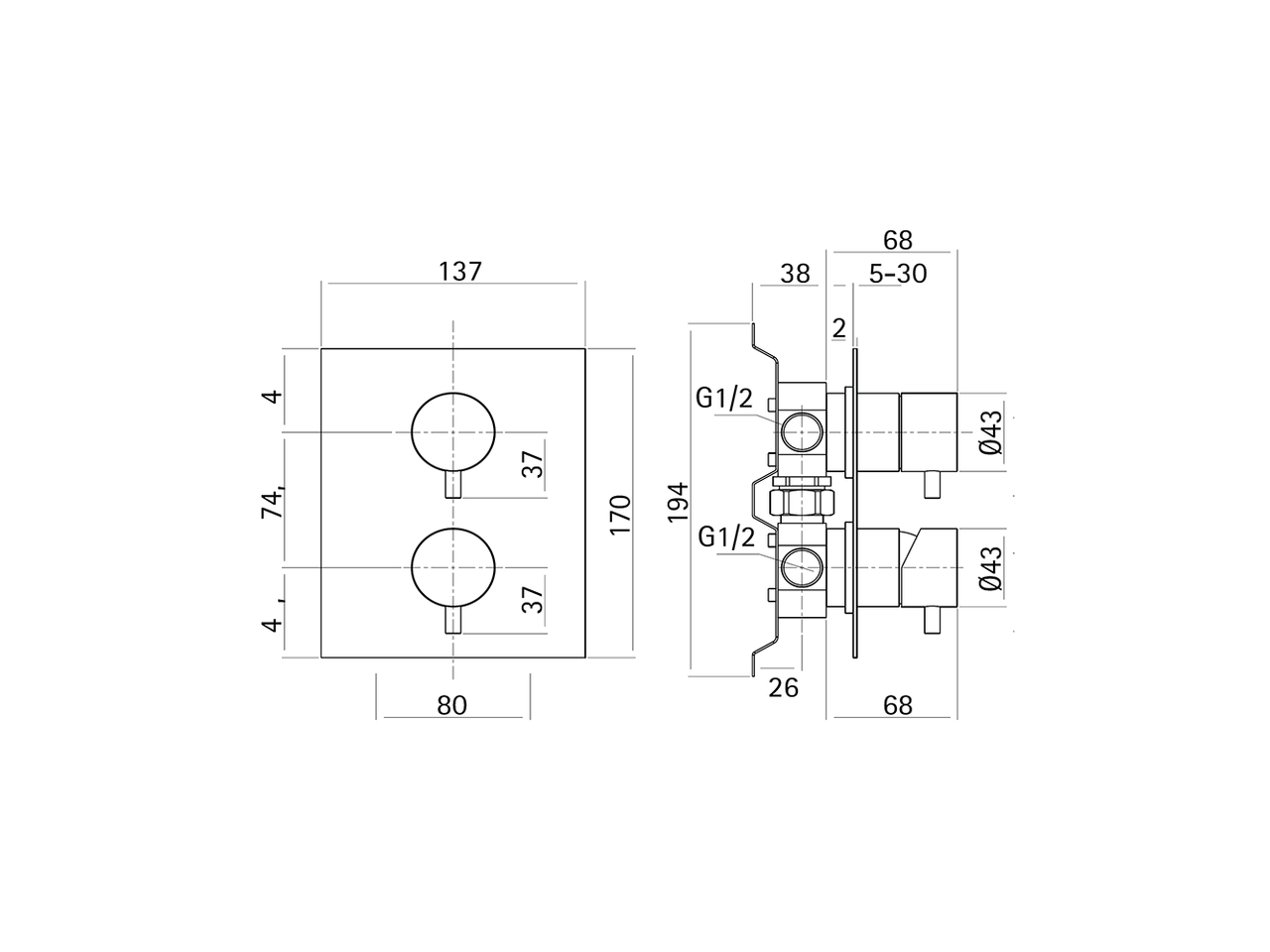 Miscelatore monocomando vasca-doccia incasso XION_XI000214 - v1