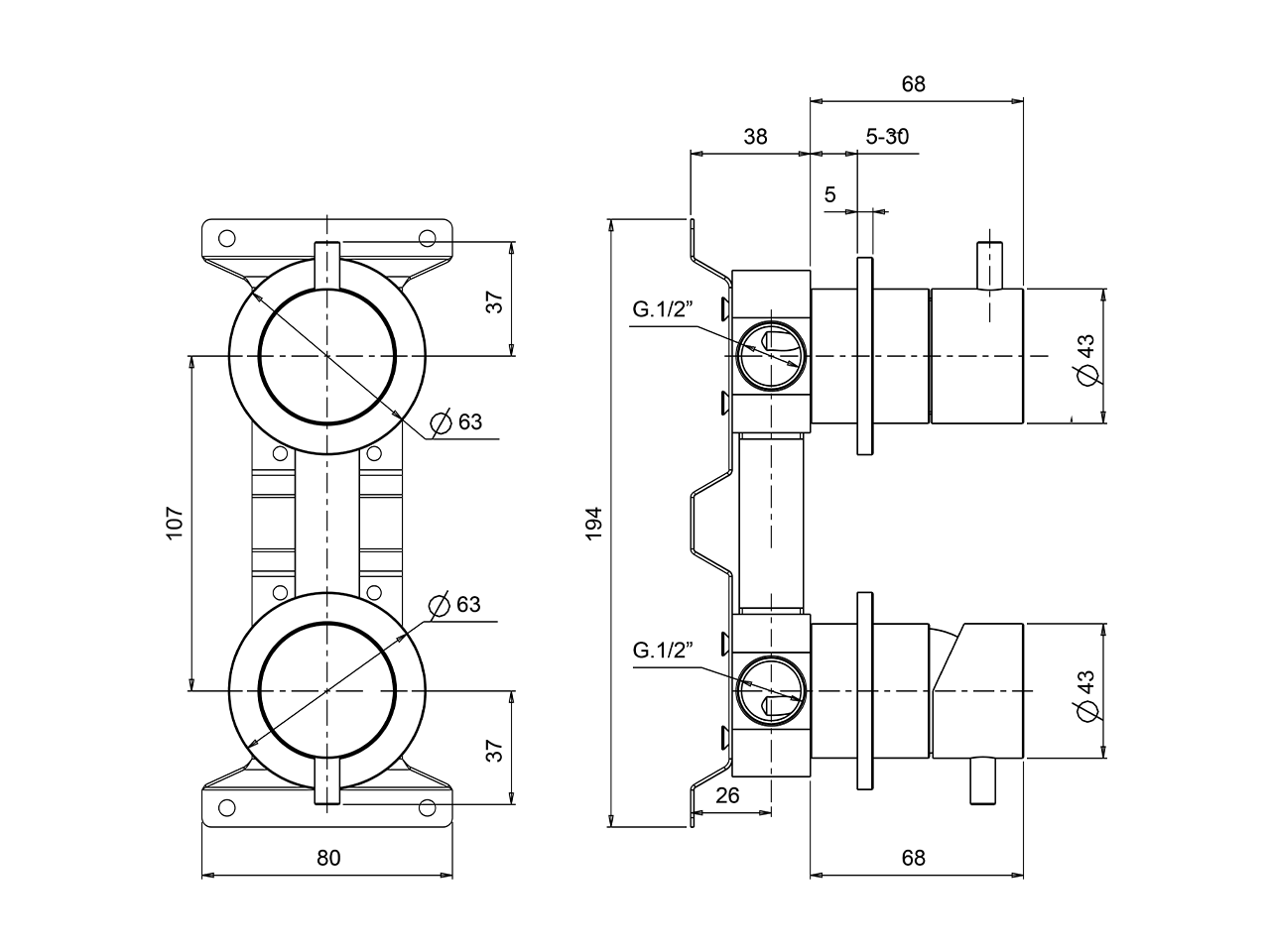 Miscelatore monocomando vasca-doccia incasso XION_XI000215 - v1