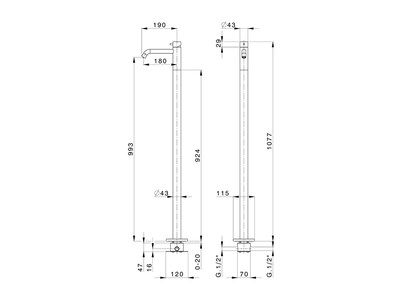 Miscelatore monocomando lavabo a pavimento XION_XI004514 - v1