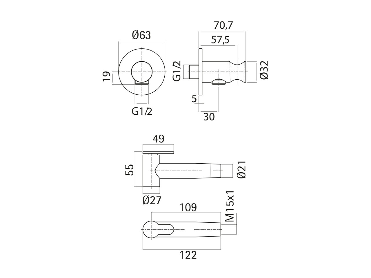 Set doccetta igienica completo Inox AISI 304 XION_XI007915 - v1