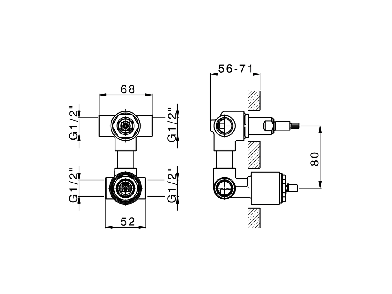 Parte incasso monocomando vasca-doccia INCASSO_ZA000220 - v1