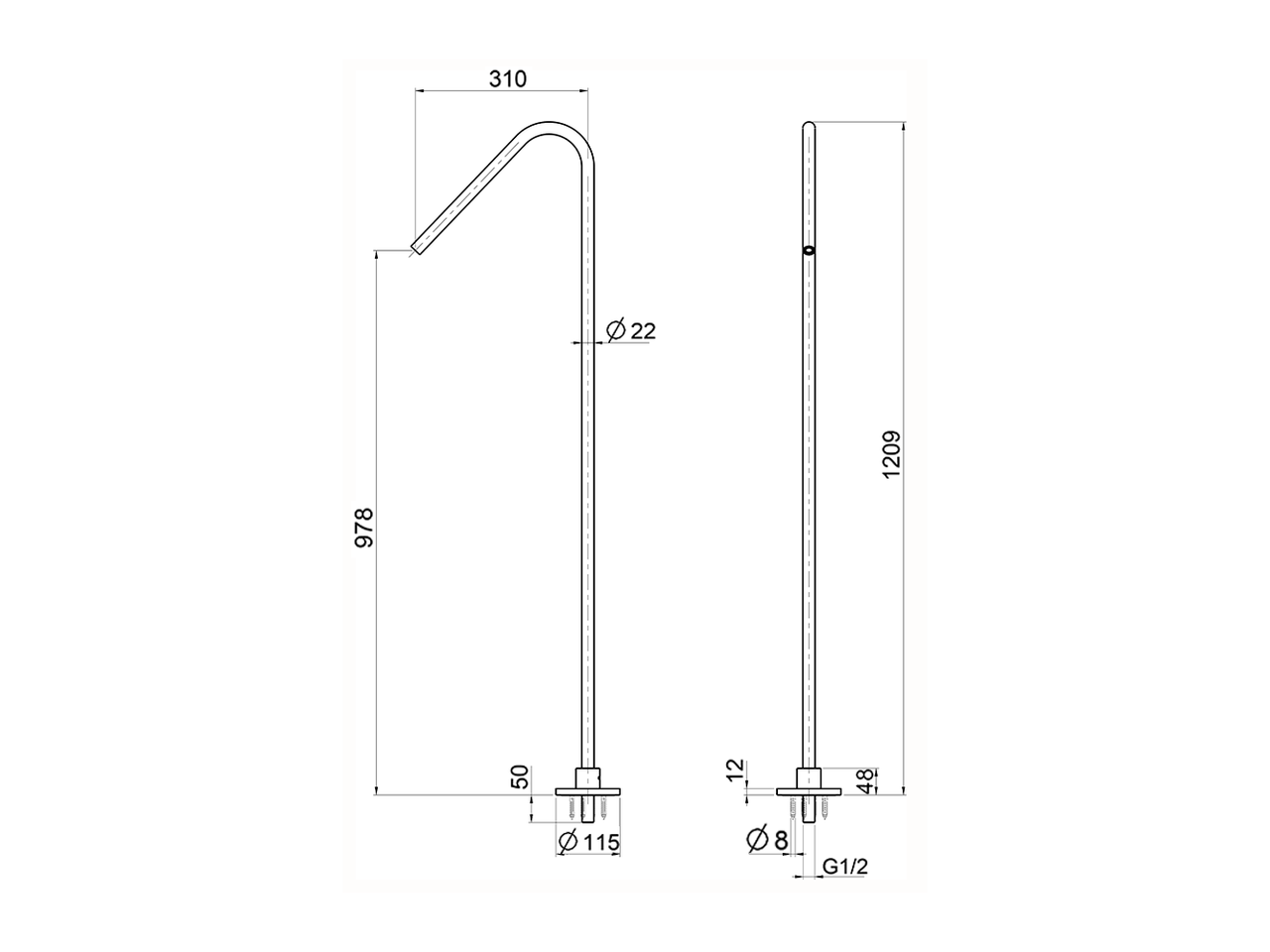 Bocca di erogazione pavimento X32_ZA001280 - v1