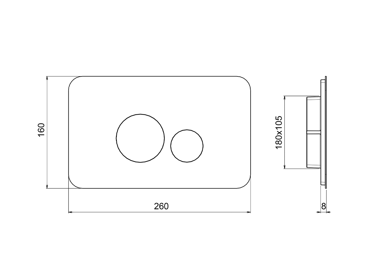 Placca di comando WC Universale inox AISI 304 COMPLEMENTI_ZA001860 - v1