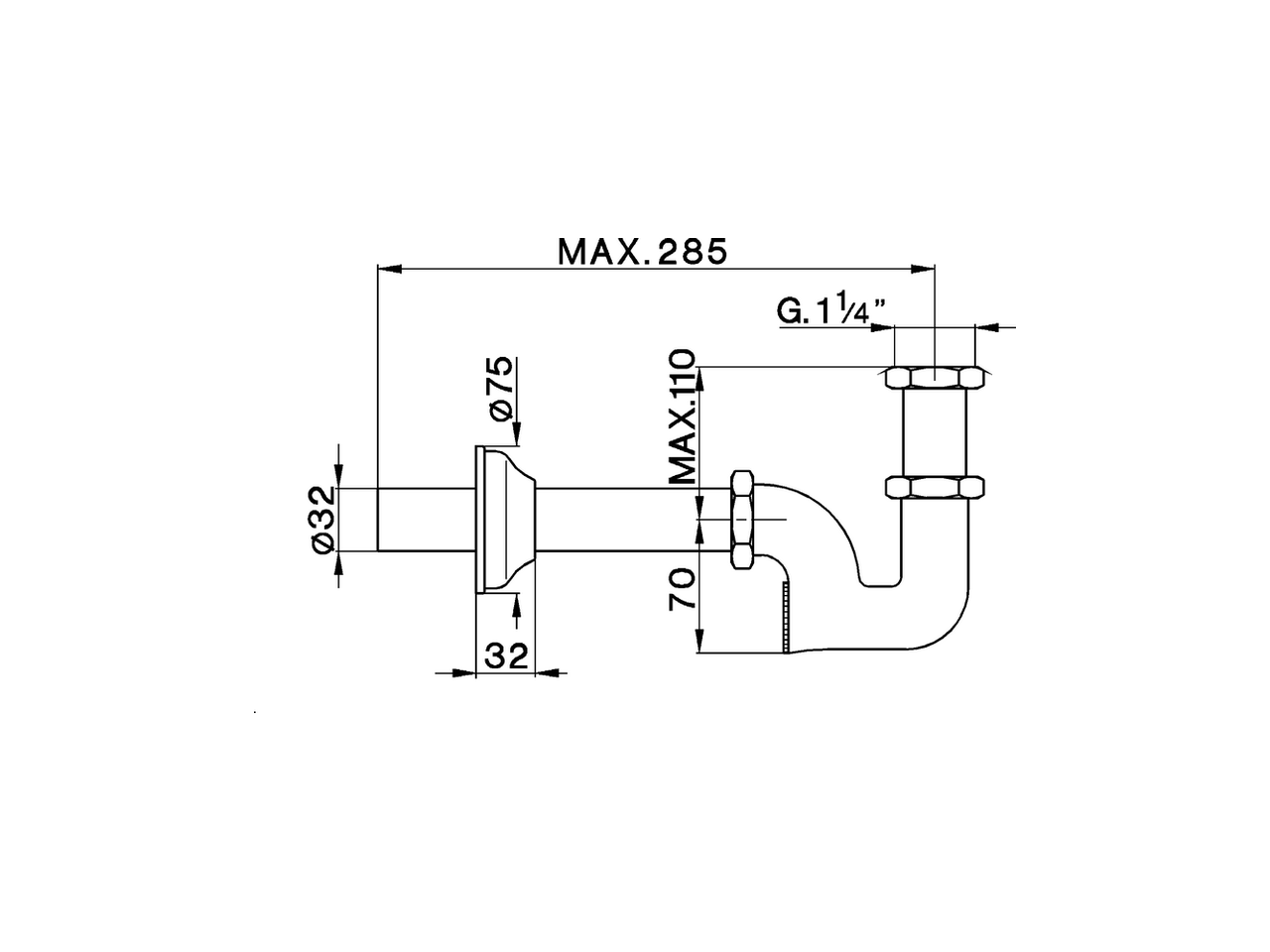 Sifone fuori colonna COMPLEMENTI_ZA004090 - v1