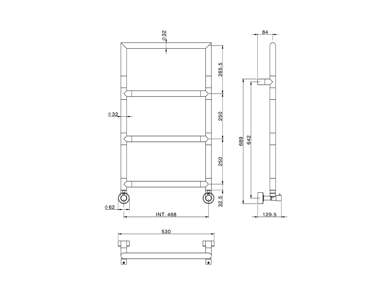 Scaldasalviette fisso componibile Ø32 mm ACCESSORI BAGNO_ZA004940 - v1