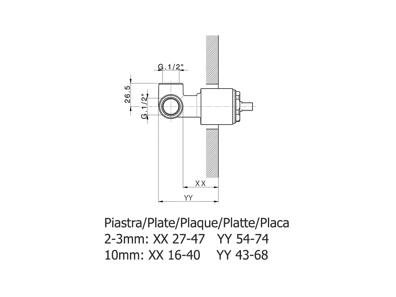Parte incasso monocomando doccia INCASSO_ZA005300 - v1