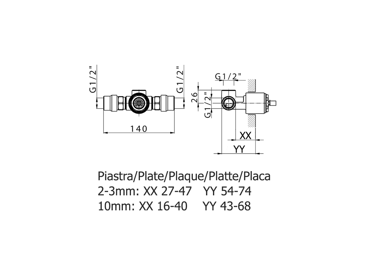 Parte incasso monocomando doccia INCASSO_ZA005301 - v1