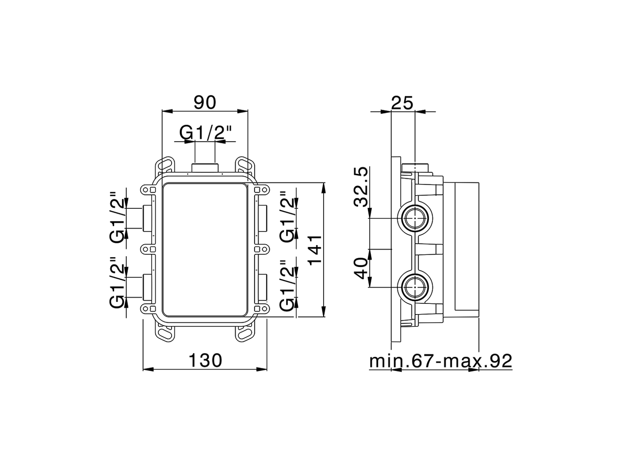 One-Box Universale per incasso ONE BOX_ZA00B030 - v1
