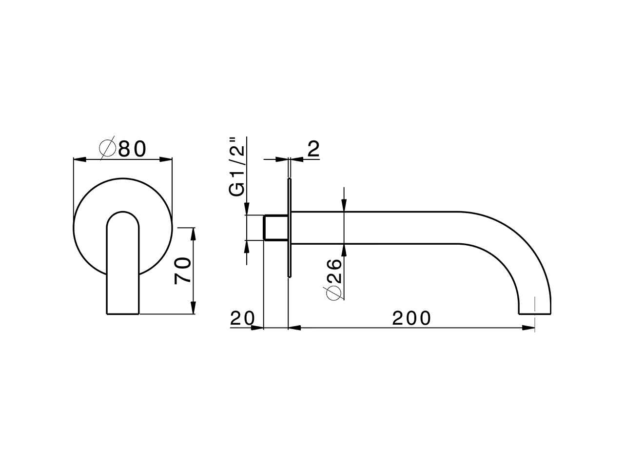 Bocca di erogazione PUSH&SHOWER_ZA0G5100 - v1