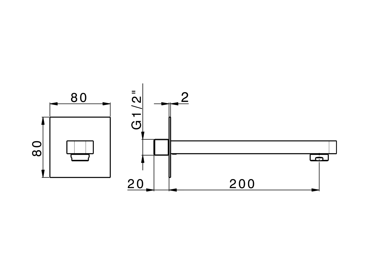 Bocca di erogazione PUSH&SHOWER_ZA0G5120 - v1