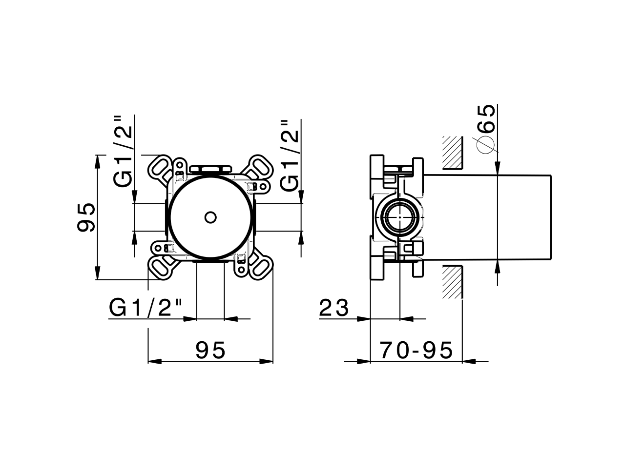 Parte incasso Push&Shower PUSH&SHOWER_ZA0G6000 - v1