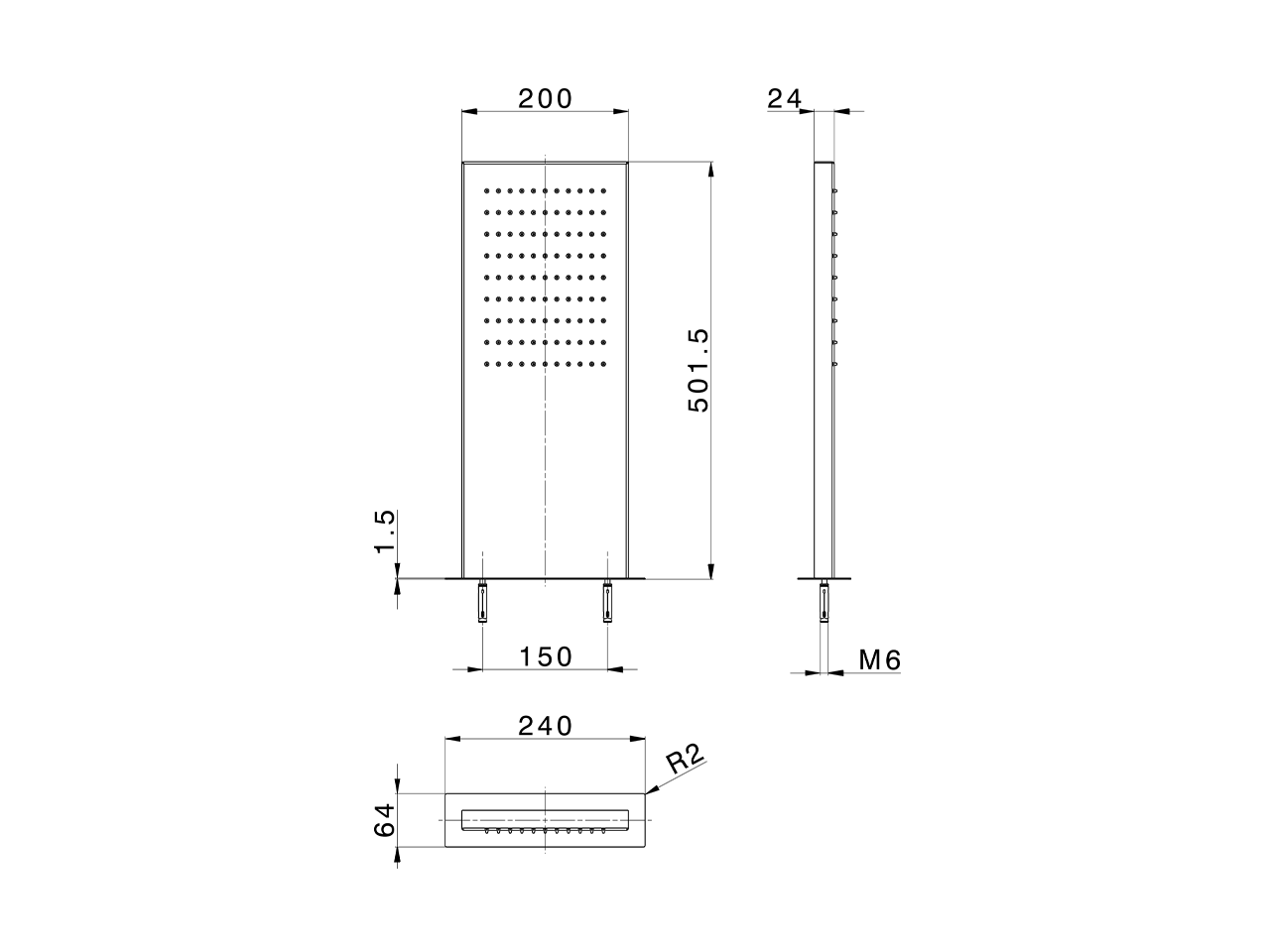 Soffione rettangolare a parete ZEN SHOWER_ZS022060 - v1
