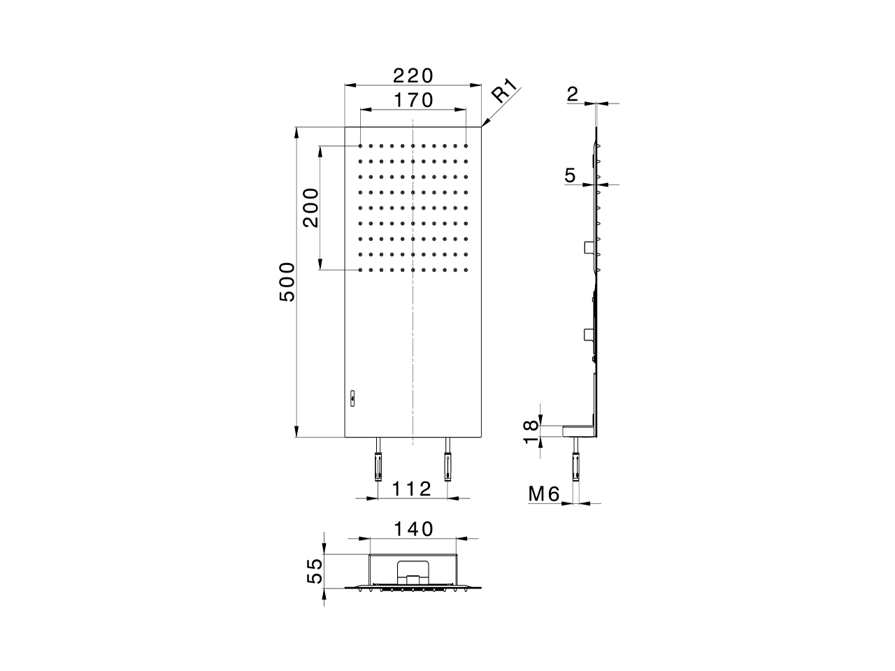 Soffone a parete 500x220 mm ZEN SHOWER_ZS022120 - v1