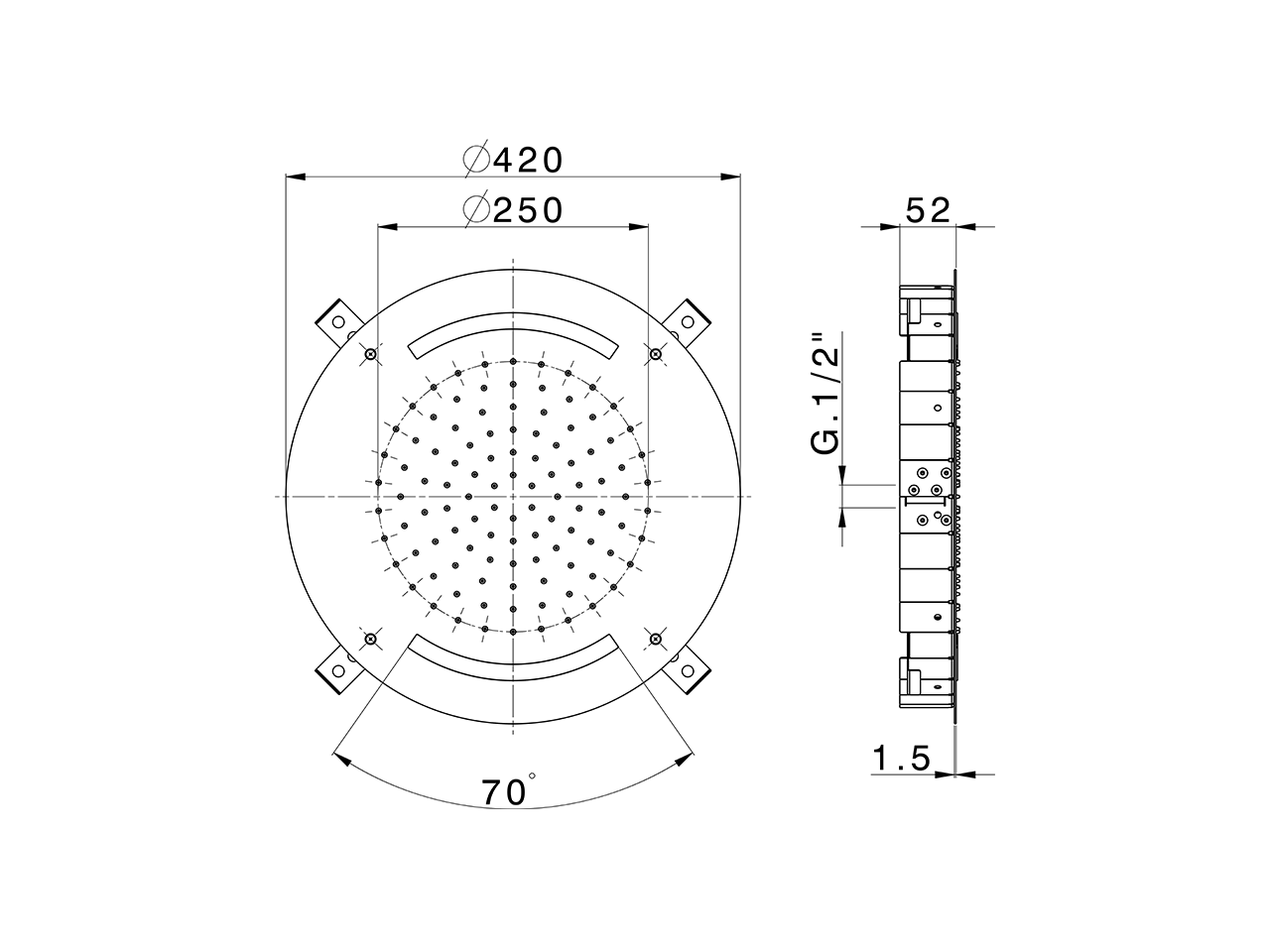 Soffione a soffitto con cromoterapia Ø 420 mm ZEN SHOWER_ZS0C0010 - v1