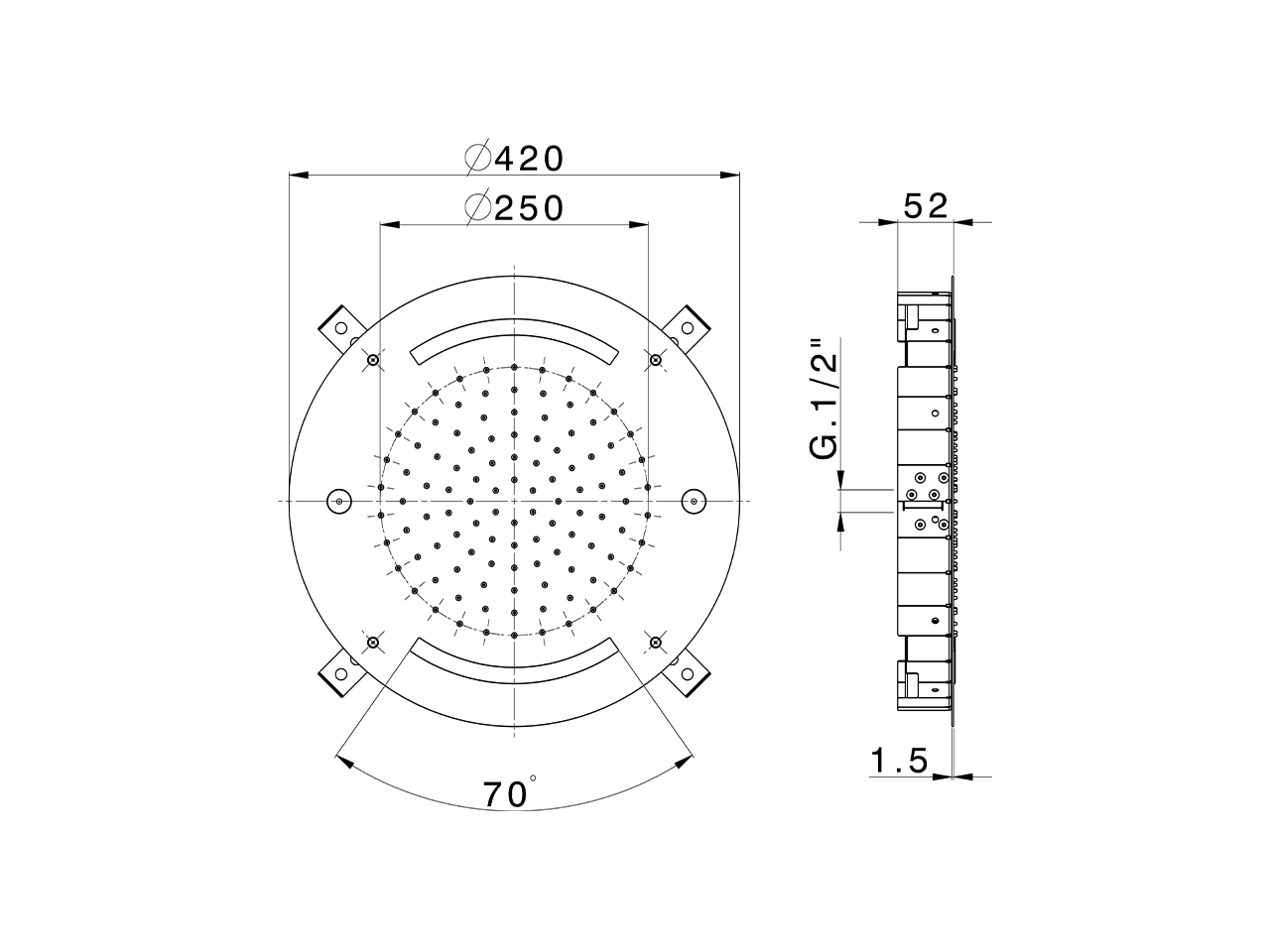 Soffione a soffitto con cromoterapia Ø 420 mm WELLNESS_ZS0C0020 - v1