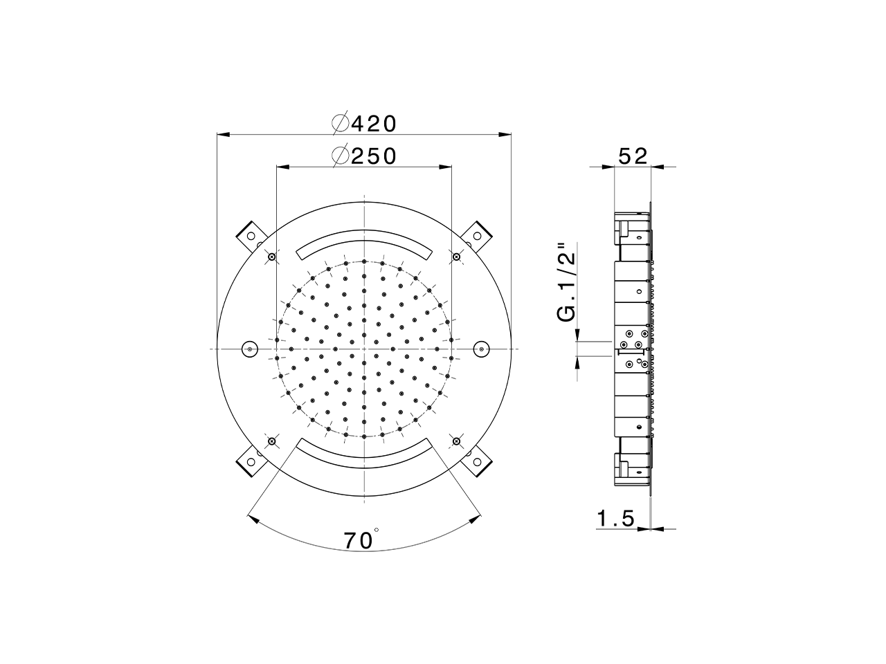 Soffione a soffitto con cromoterapia Ø 420 mm WELLNESS_ZS0C0025 - v1