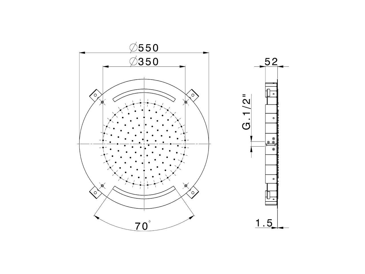 Soffione a soffitto con cromoterapia Ø 550 mm ZEN SHOWER_ZS0C0030 - v1