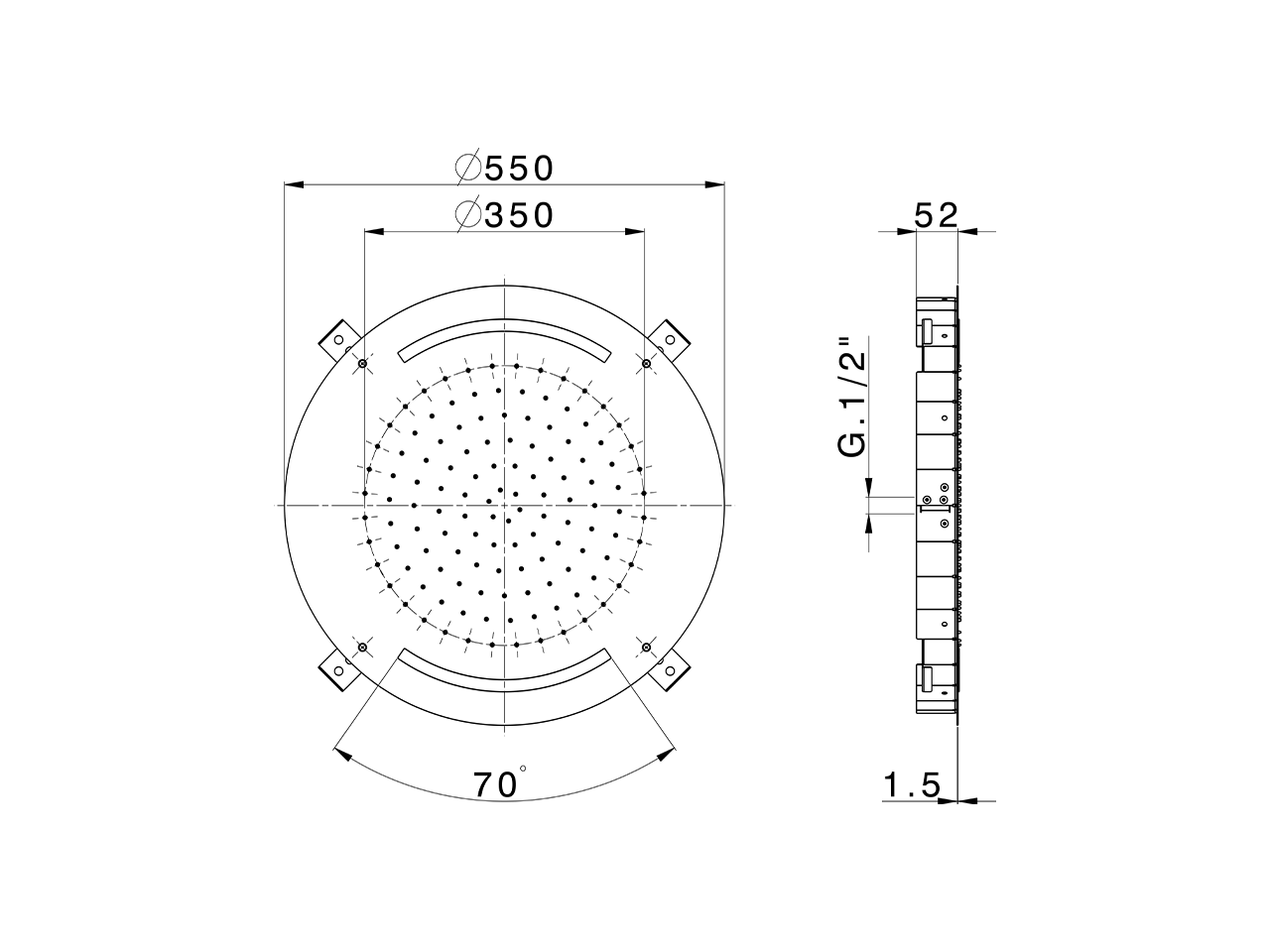 Soffione a soffitto con cromoterapia Ø 550 mm ZEN SHOWER_ZS0C0035 - v1