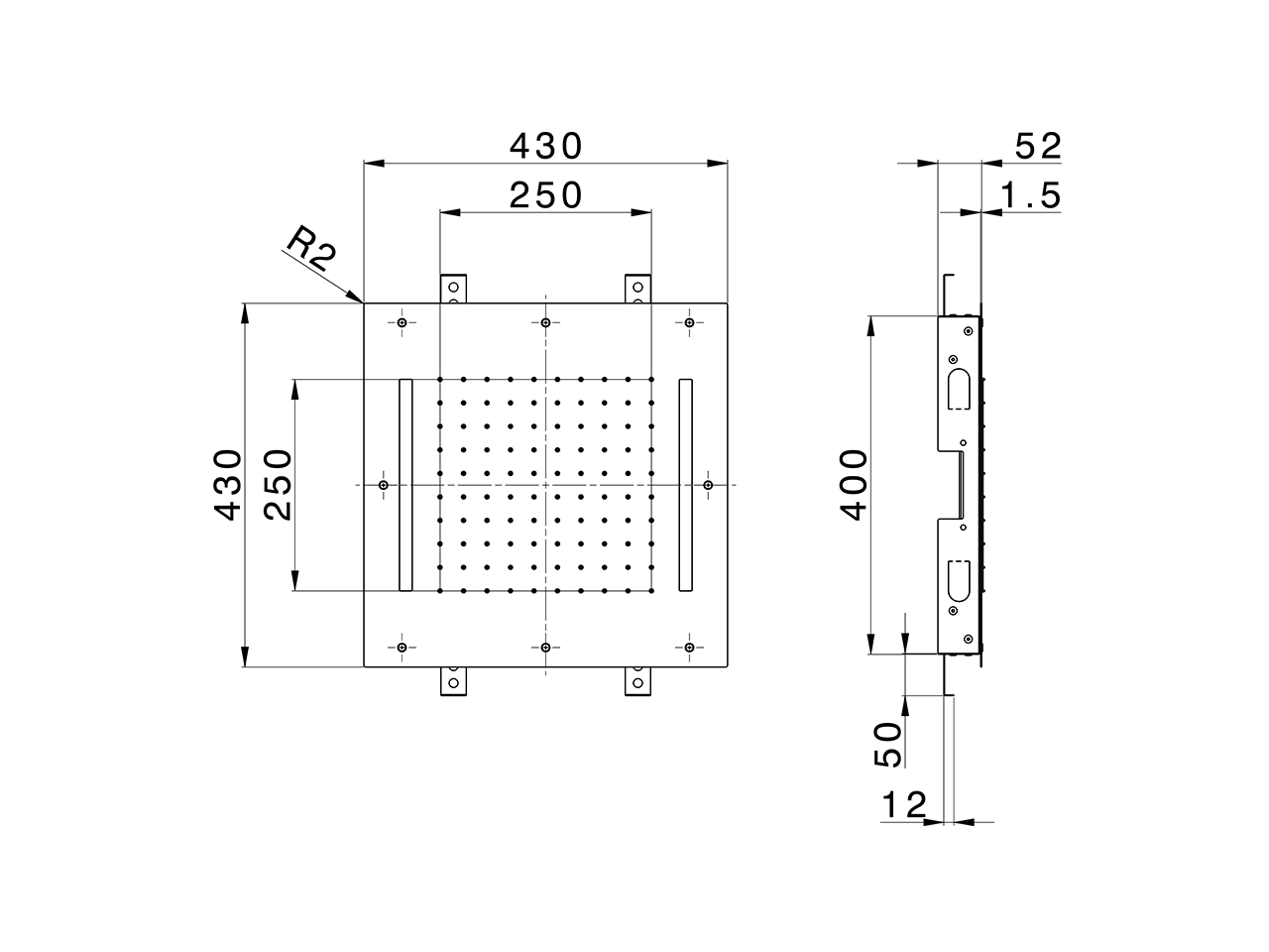 Soffione a soffitto con cromoterapia 430x430 mm ZEN SHOWER_ZS0C0055 - v1