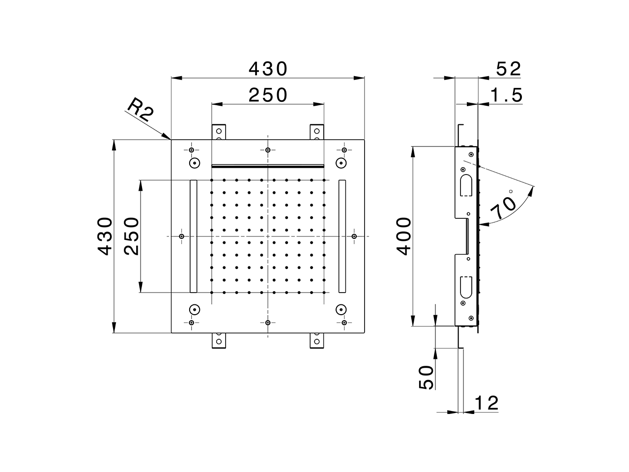 Soffione a soffitto con cromoterapia 430x430 mm WELLNESS_ZS0C0060 - v1