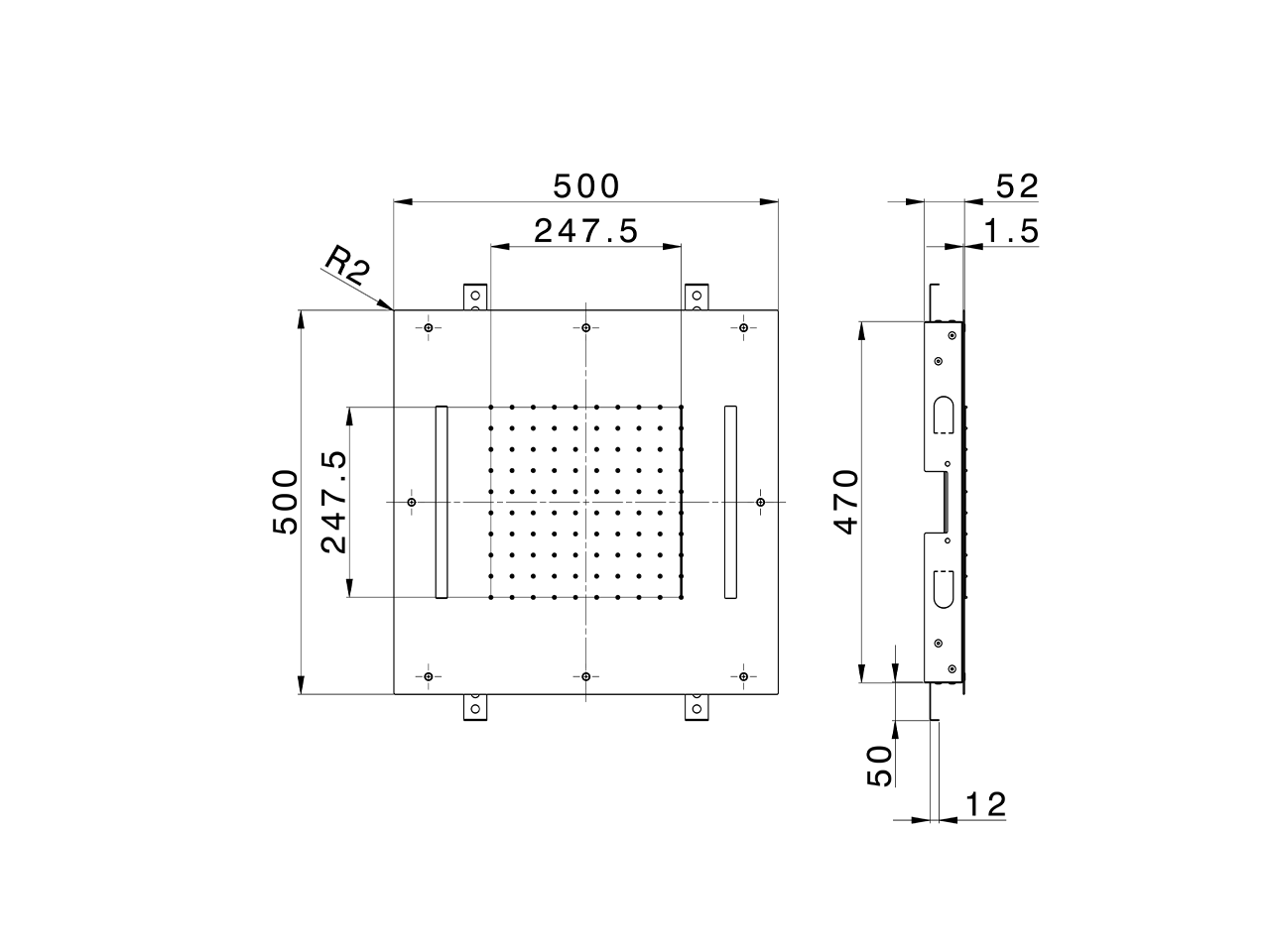 Soffione a soffitto con cromoterapia 500x500 mm ZEN SHOWER_ZS0C0075 - v1
