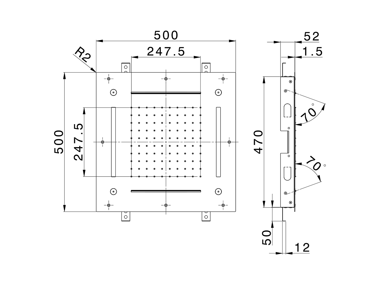 Soffione a soffitto con cromoterapia 500x500 ZEN SHOWER_ZS0C0090 - v1