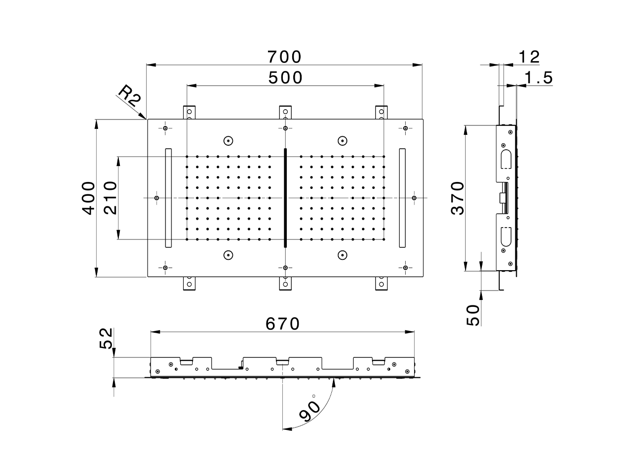 Soffione a soffitto con cromoterapia 700x400 mm WELLNESS_ZS0C0125 - v1