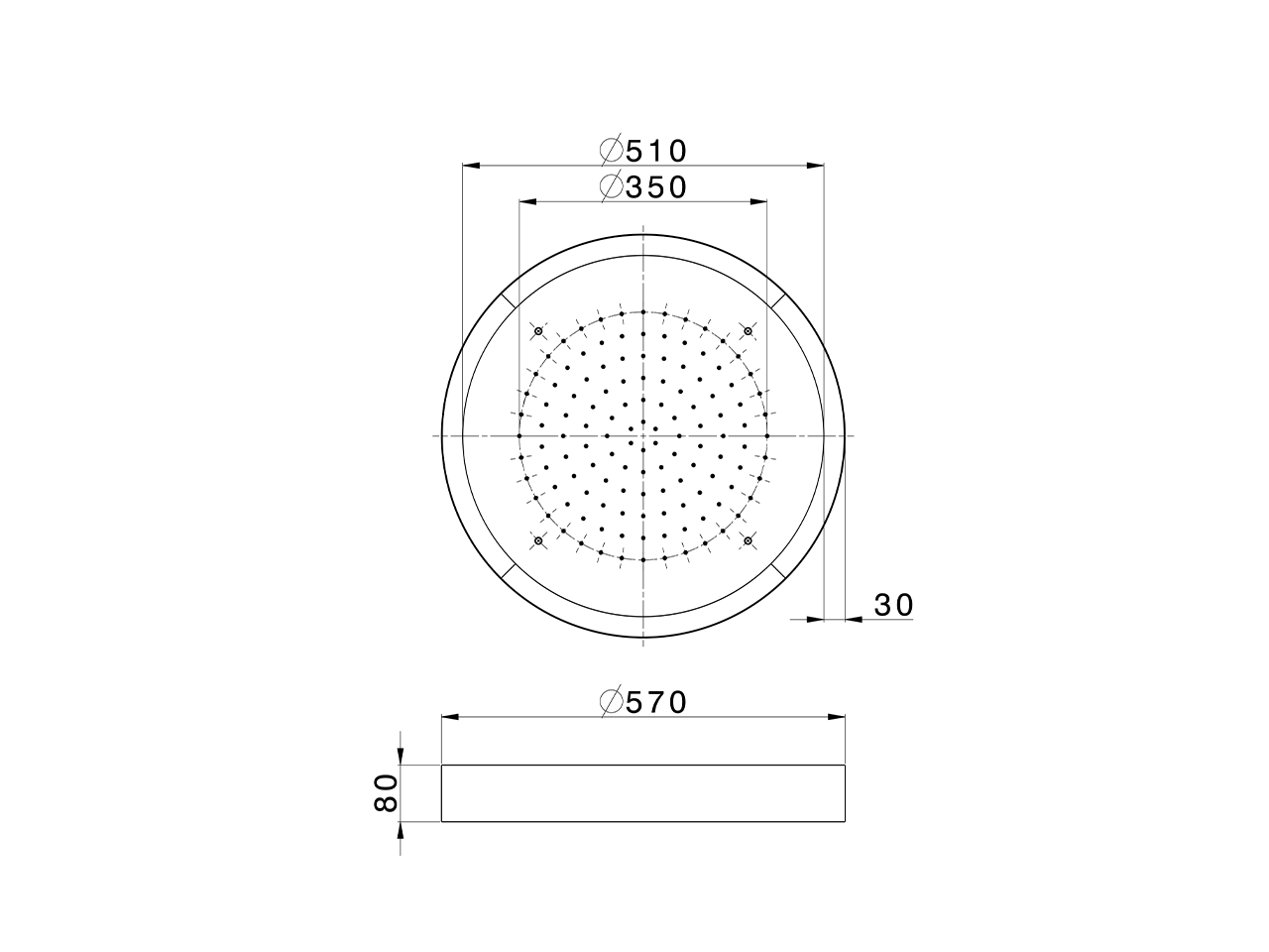 Soffione a soffitto con cromoterapia Ø 570 mm ZEN SHOWER_ZS0C0140 - v1