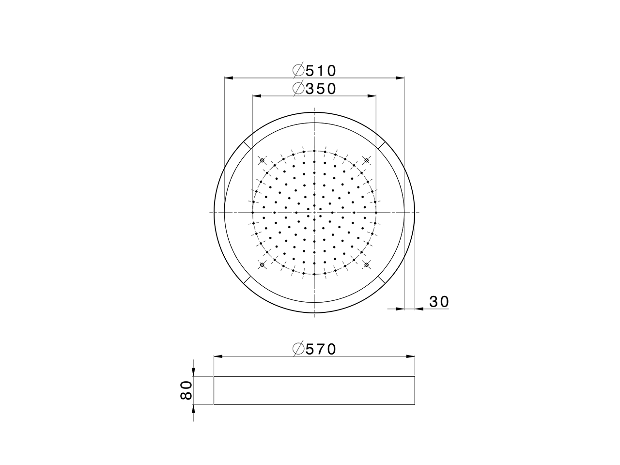 Soffione a soffitto con cromoterapia Ø 570 mm ZEN SHOWER_ZS0C0145 - v1