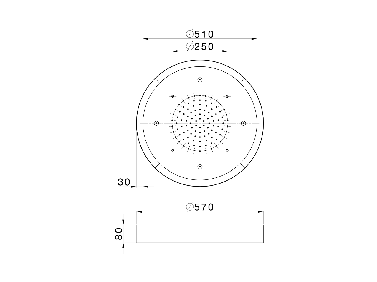 Soffione a soffitto con cromoterapia Ø 570 mm ZEN SHOWER_ZS0C0170 - v1
