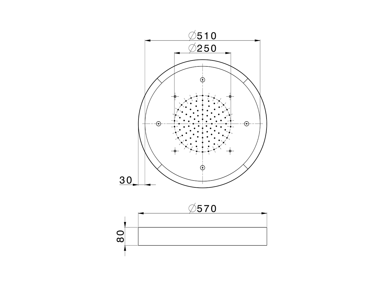 Soffione a soffitto con cromoterapia Ø 570 mm WELLNESS_ZS0C0175 - v1
