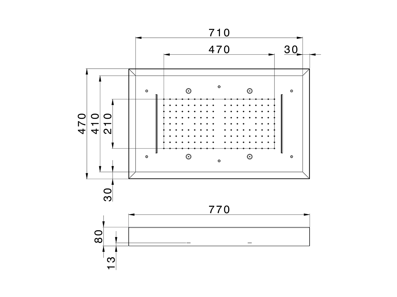 Soffione a soffitto con cromoterapia 770x470 mm WELLNESS_ZS0C0180 - v1