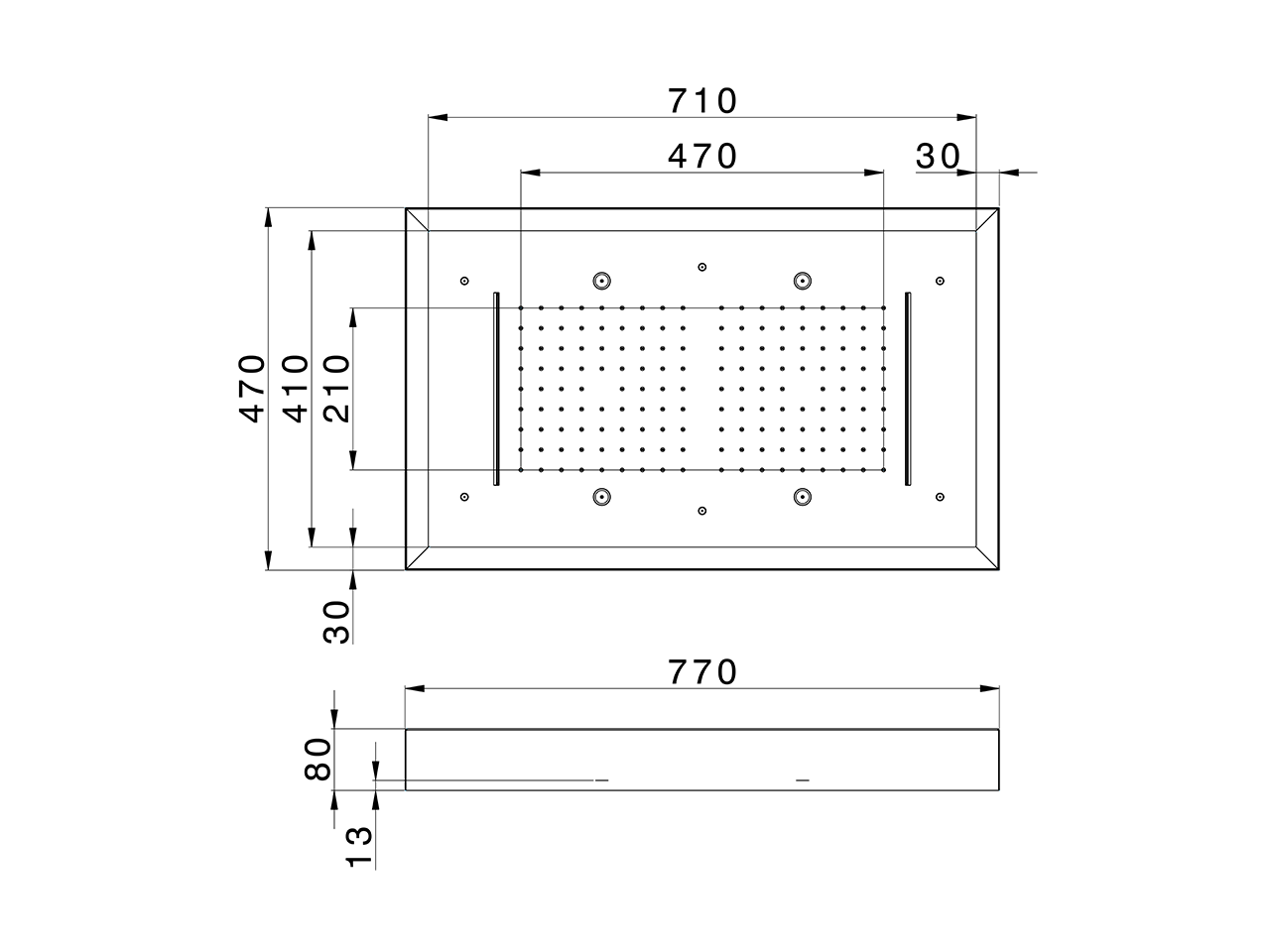 Soffione a soffitto con cromoterapia 770x470 mm WELLNESS_ZS0C0185 - v1