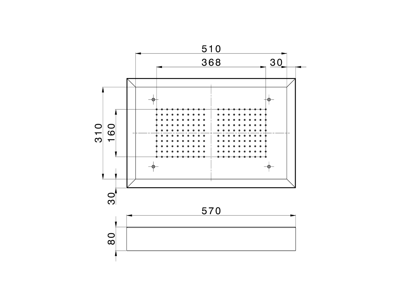 Soffione a soffitto con cromoterapia 570x370 mm ZEN SHOWER_ZS0C0215 - v1