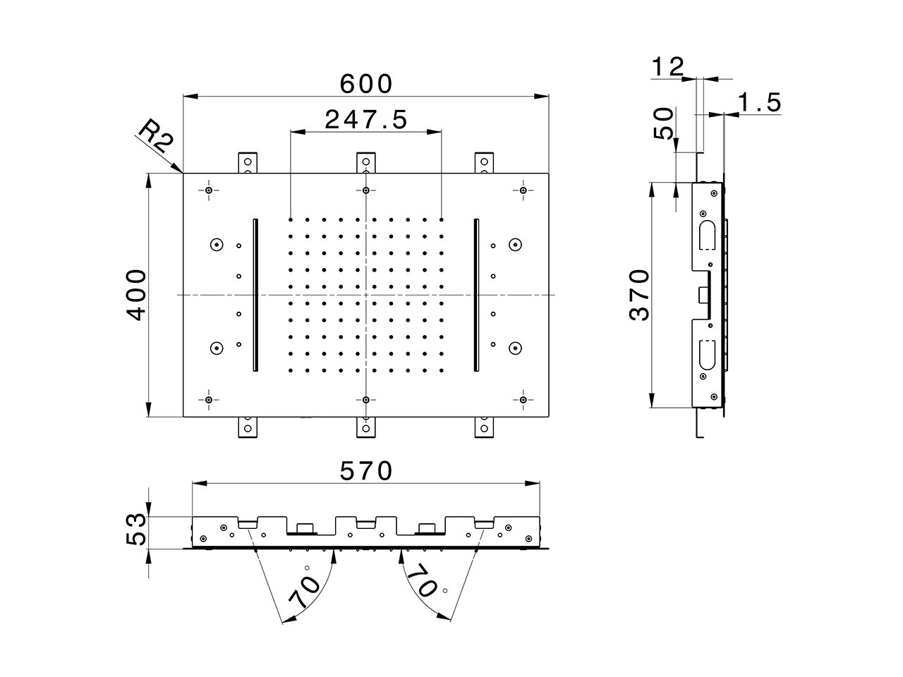 Soffione a soffitto 600x400 mm ZEN SHOWER_ZS0C0370 - v1