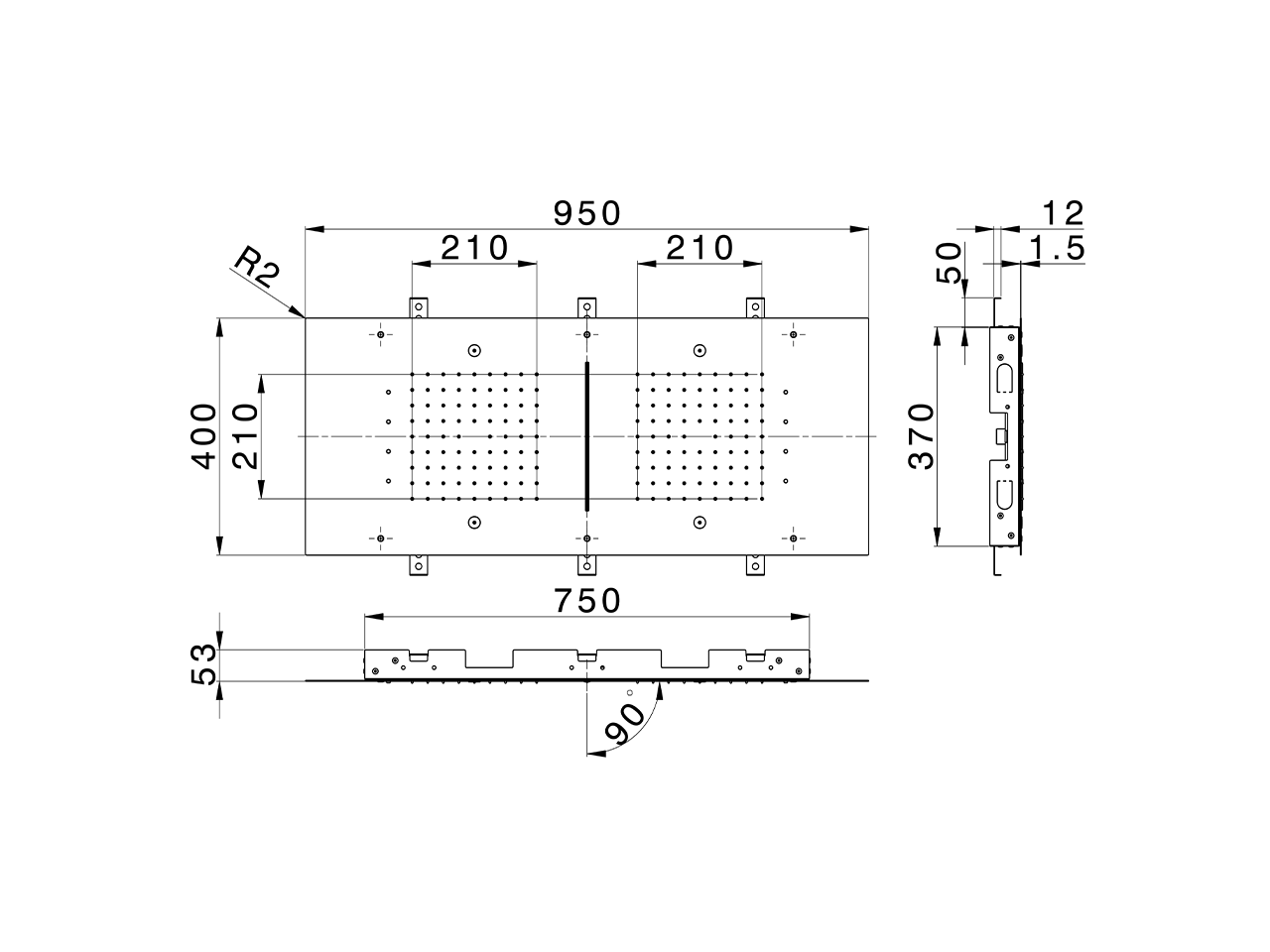 Soffione a soffitto 950x400 mm ZEN SHOWER_ZS0C0380 - v1