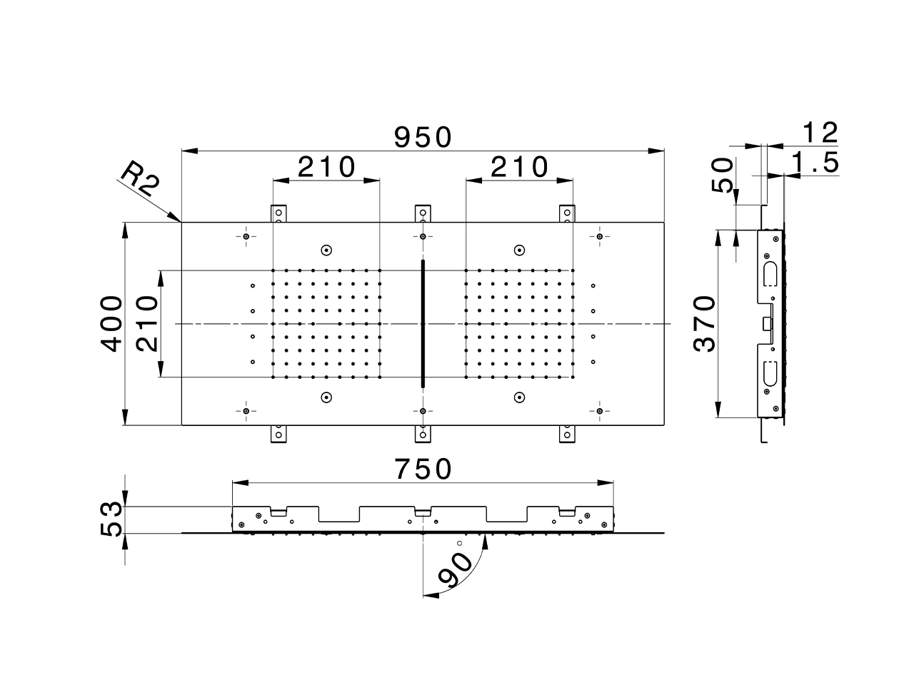 Soffione a soffitto 950x400 mm ZEN SHOWER_ZS0C0385 - v1