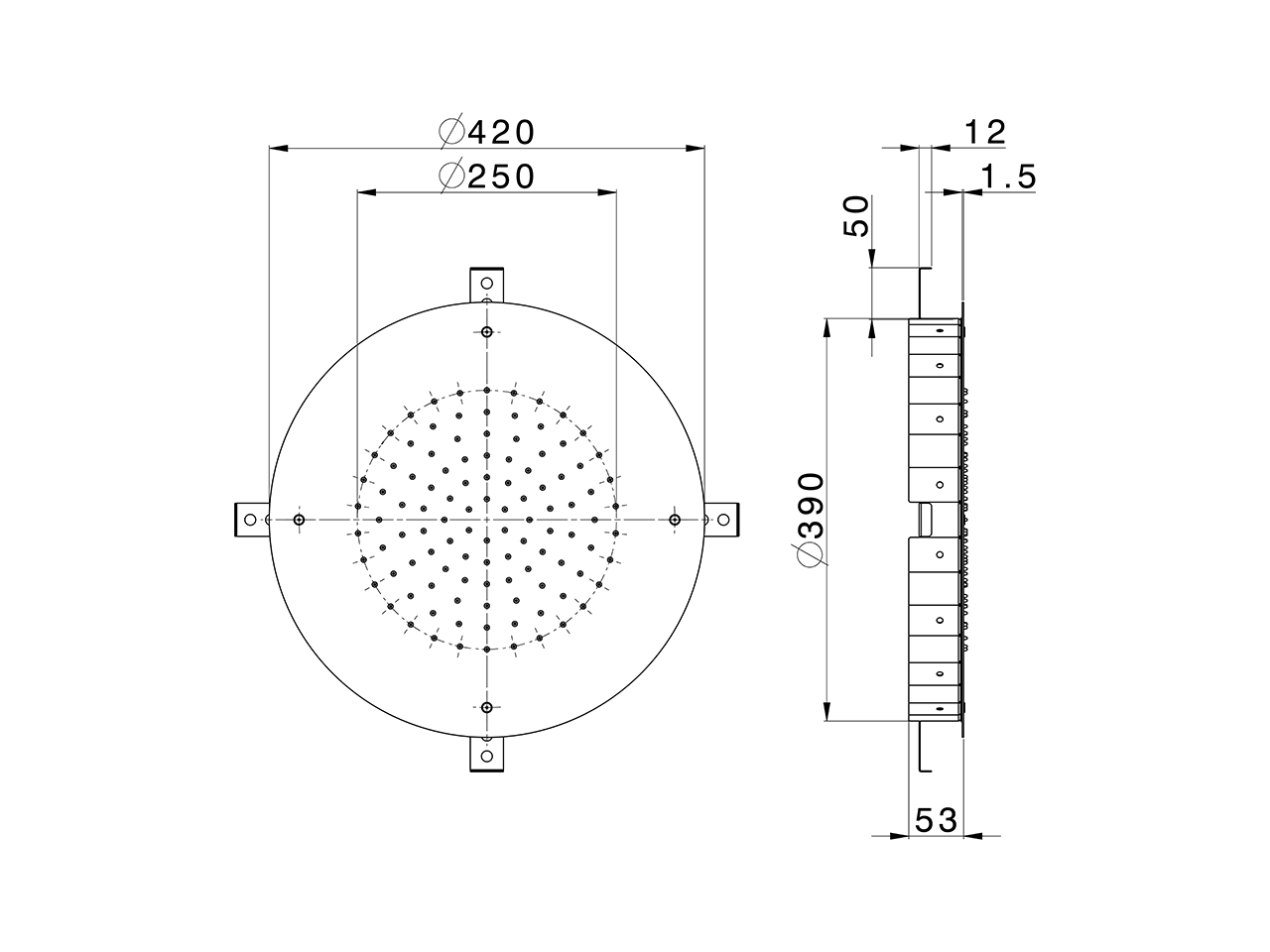 Soffione a soffitto Ø 420 mm ZEN SHOWER_ZS0S0020 - v1