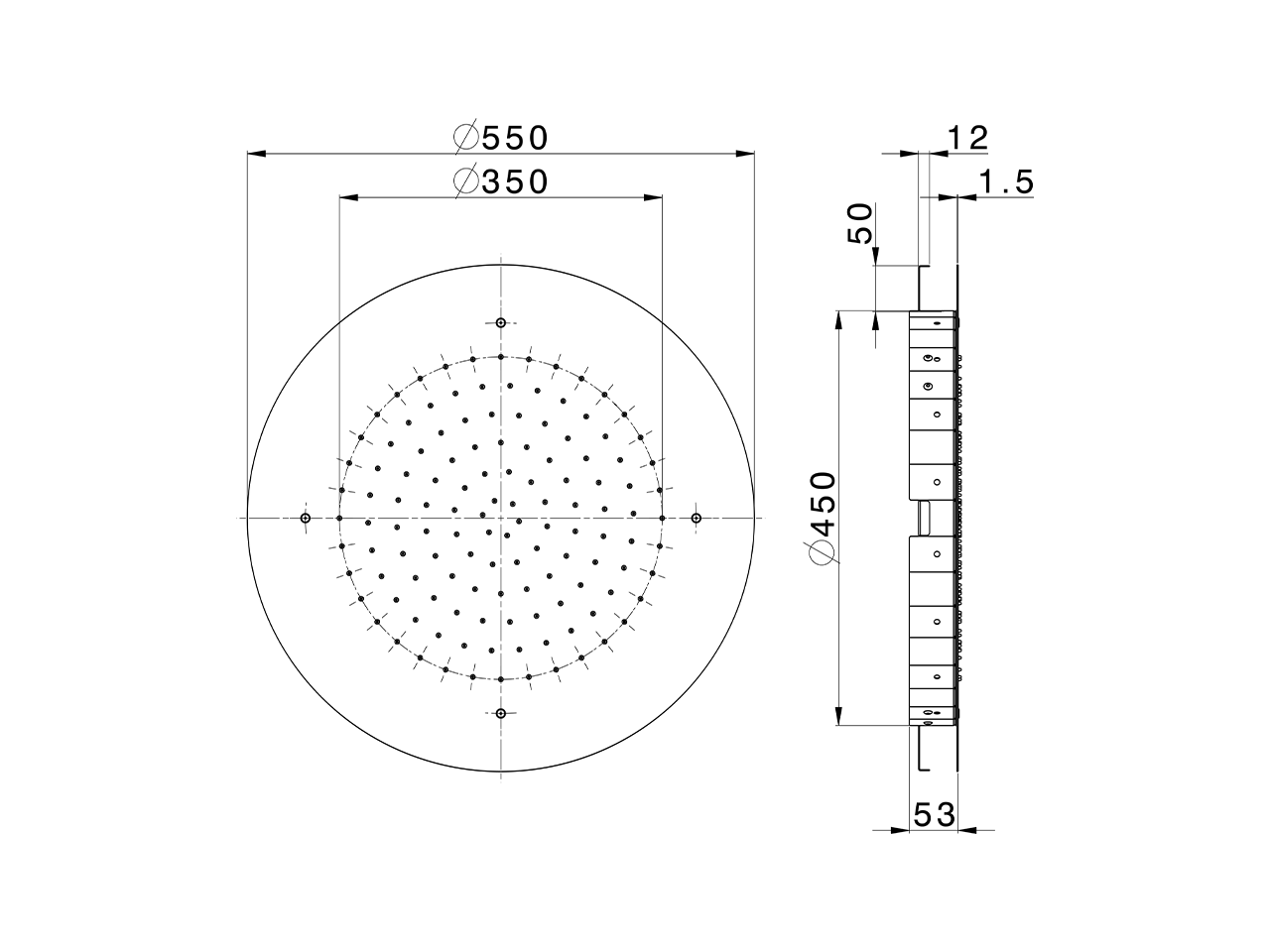 Soffione a soffitto Ø 550 mm ZEN SHOWER_ZS0S0040 - v1