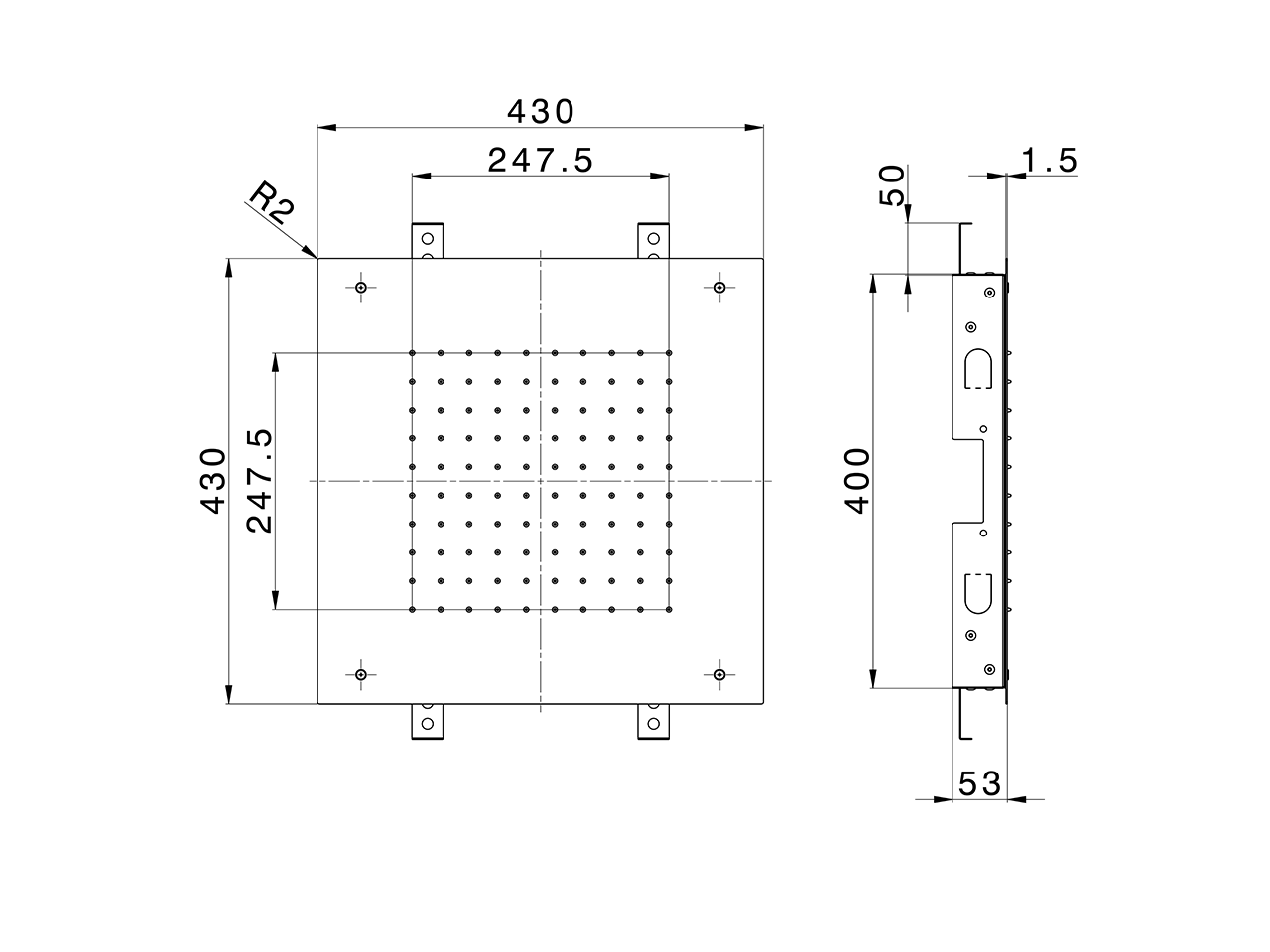 Soffione a soffitto 430x430 mm ZEN SHOWER_ZS0S0070 - v1